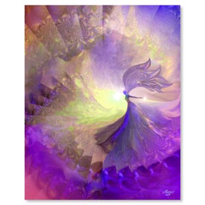 Angel Art Print: Pastel Reiki-Inspired Wall Decor - The Clearing by Primal Painter