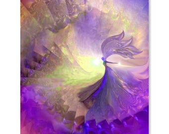 Angel Art Print: Pastel Reiki-Inspired Wall Decor - The Clearing by Primal Painter