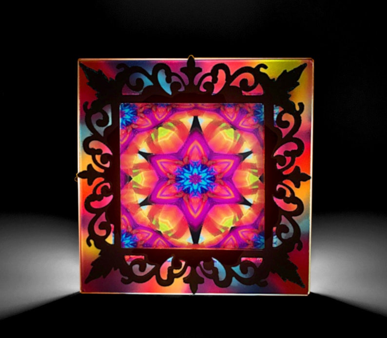 3d Mandala Night Light, Small Decorative Table Lamp, Wall Plug In Connections image 1