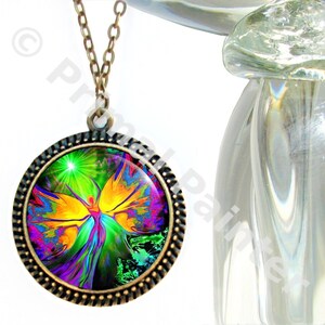 Chakra Necklace, Angel Pendant, Reiki Attuned Jewelry From Dark to Light image 1