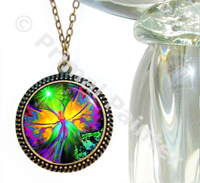 Chakra Necklace, Angel Pendant, Reiki Attuned Jewelry From Dark to Light image 1