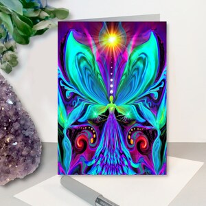 5 x 7 Colorful Angel Art Notecards, Set of 5 with Envelopes, Luxury Pearl Paper Greeting Cards, Frameable Art Cards image 6