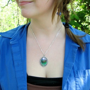 Chakra Jewelry, Reiki Energy Necklace, Blue Green Pendant Necklace New Growth image 2