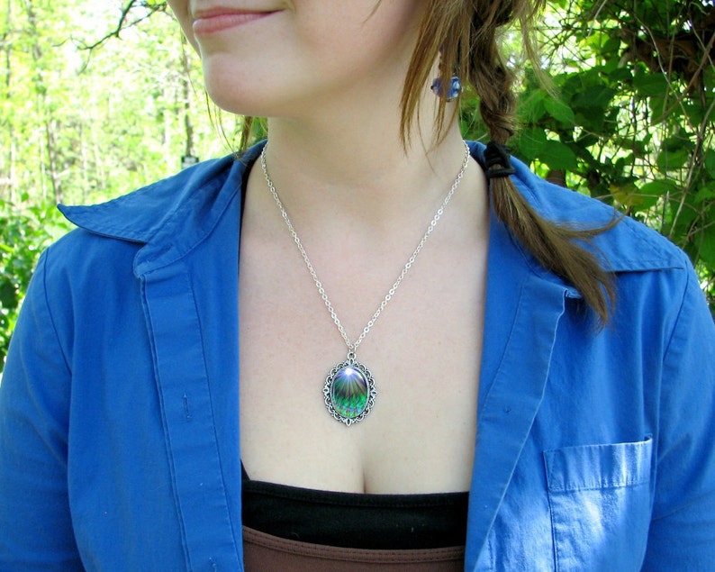 Chakra Jewelry, Reiki Energy Necklace, Blue Green Pendant Necklace New Growth image 2
