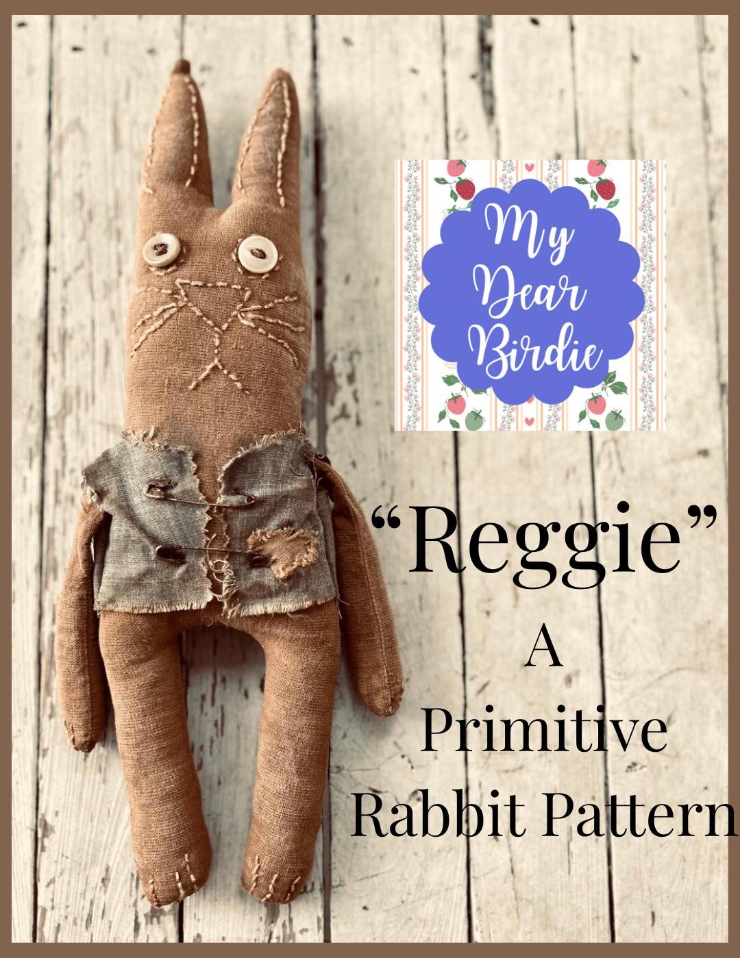 Reggie Rabbit Doll Sewing Pattern: Primitive 12