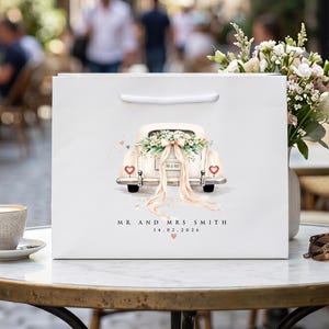 Personalisierte Hochzeitsgeschenktasche, Geschenktüte für das Brautpaar, Erinnerungstüte für den Hochzeitstag, Geschenktüte mit individuellem Namen Bild 4