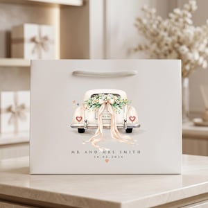 Personalisierte Hochzeitsgeschenktasche, Geschenktüte für das Brautpaar, Erinnerungstüte für den Hochzeitstag, Geschenktüte mit individuellem Namen Bild 7