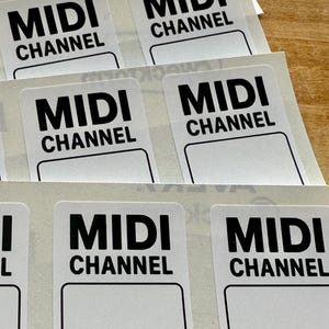MIDI-kanaalstickers (set van 16) – beschrijfbare vinyllabels voor synthesizers en interfaces – professioneel laserbedrukt – gratis verzending