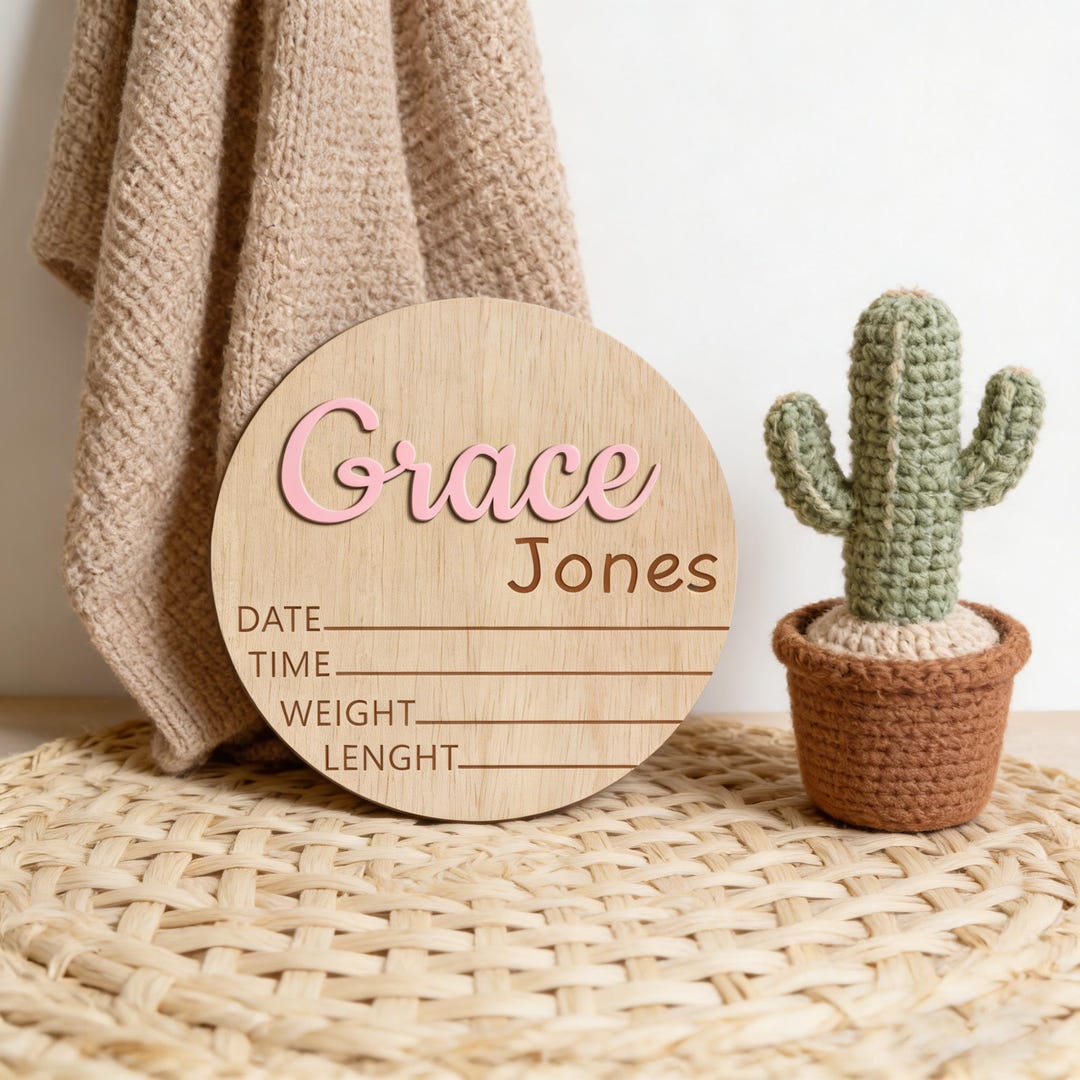 Personalized Baby Announcement Wood Sign, Birth Stats Plaque - Etsy