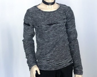 65cm Distressed grey shirt long sleeve BJD SD17