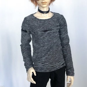 65cm Distressed grey shirt long sleeve BJD SD17 image 1