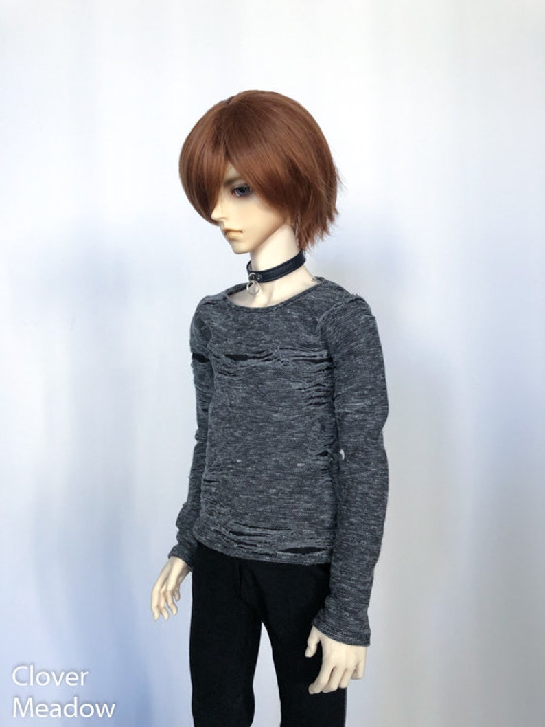 65cm Distressed grey shirt long sleeve BJD SD17 image 3