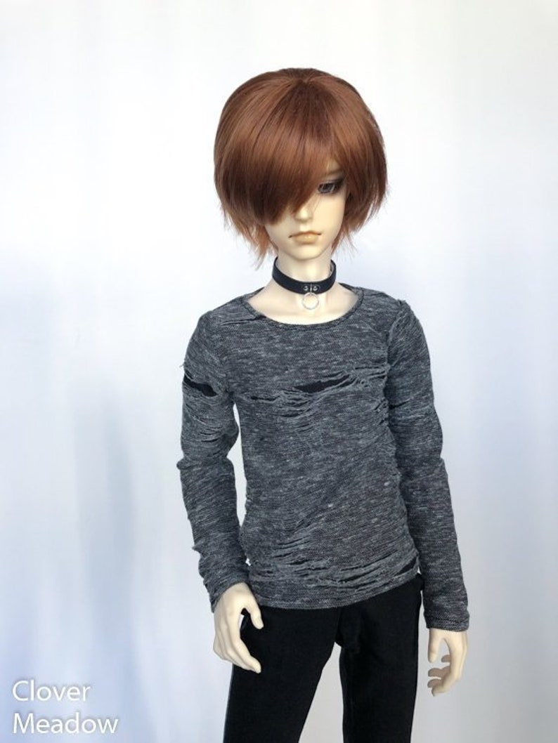 65cm Distressed grey shirt long sleeve BJD SD17 image 1