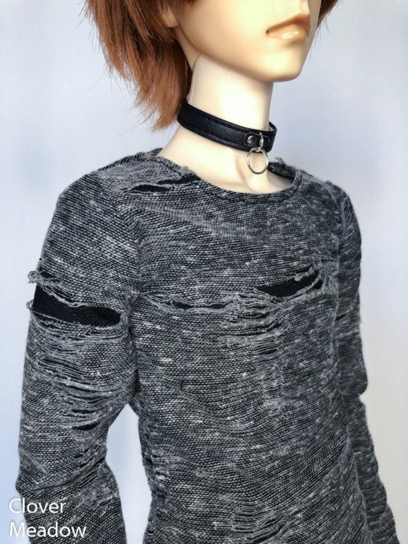 65cm Distressed grey shirt long sleeve BJD SD17 image 2