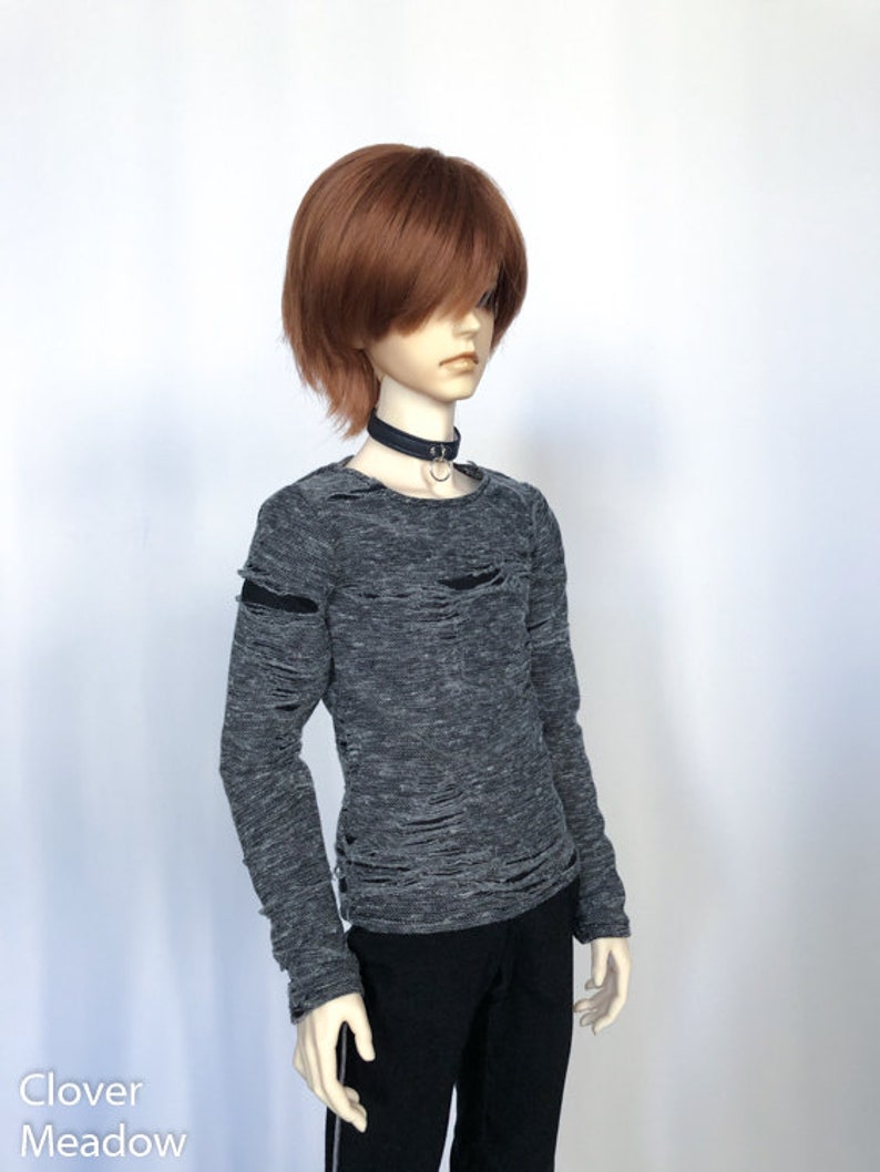 65cm Distressed grey shirt long sleeve BJD SD17 image 5