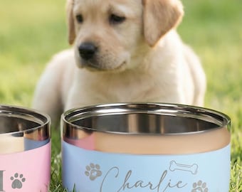 Personalized Dog Bowl Custom Dog Feeder Bowls Insulated,Stainless Steel Pet Bowl with Name Food Bowl Water Bowl Cat Bowls Pet Dog Cat Gifts