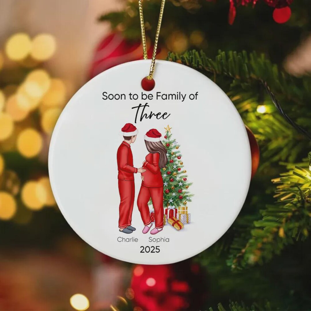 Expecting Family of Three Christmas Ornament: New Baby Keepsake - Etsy