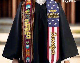 Estola de graduación personalizada de nativos americanos, regalo para estudiantes graduados nativos americanos, regalo de graduación de EE. UU., estola de graduación de la generación de 2026