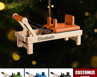 Arte de Pilates, Adorno de Pilates Personalizado, Adorno Navideño, Regalo para Amantes del Gimnasio