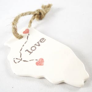 choose 2 cities PERSONALIZED STATE ORNAMENTS design your own with 2 custom cities - christmass gift for couple long distance family members