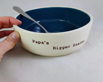 BIG SNACK BOWL, popcornschaal voor papa, gepersonaliseerde ijskom voor kinderen, grote notenschaal, aangepaste fruitschaal, snackschaal voor oma