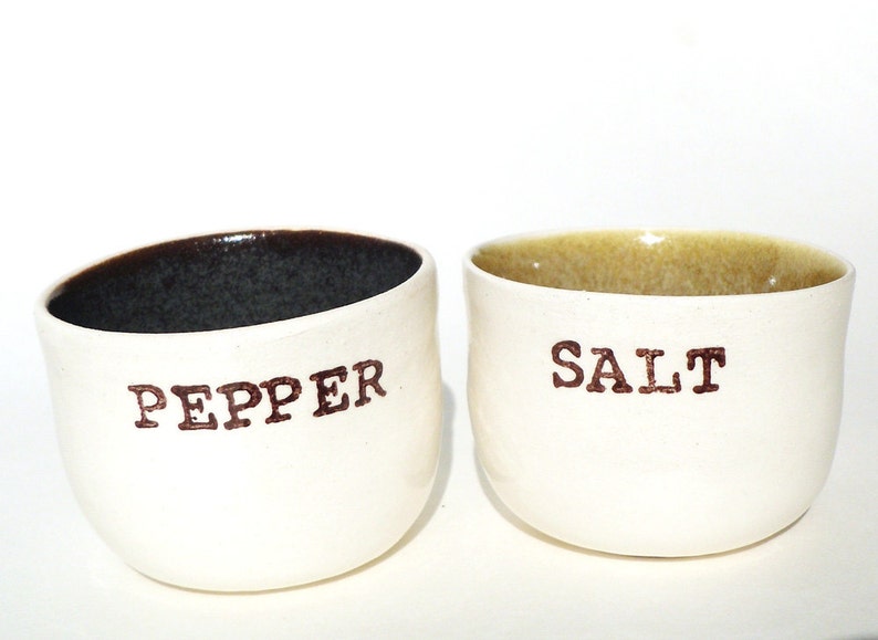 KITCHEN DECOR spice bowls hand printed salt and pepper set kitchen decoration housewares salt box dinner party christmas's day dinner image 4