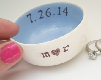 custom gift for christmas gift - mom- ENGAGEMENT GIFT initials heart shape ring holder wedding date engagement gift wedding gift bridal gift