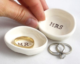 mr mrs WEDDING RING HOLDER gift for bride & groom gift for couple wedding gift bridal shower gift anniversary mr and mrs ring holders