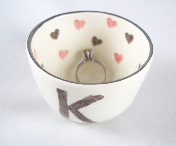 custom ring dish, gift for her, gift for wife, heart ring dish, personalized ring holder, initial ring dish, bridal shower gift, bride gift