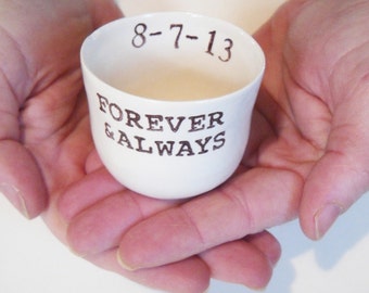 Gift for couple CUSTOM RING DISH forever and always wedding ring pillow ring dish ring holder candle holder jewelry dish engagement gift