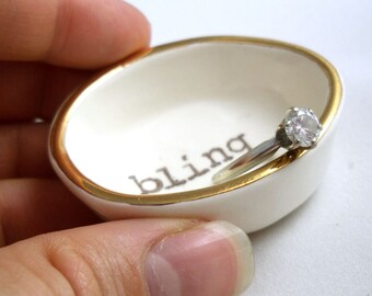 gift for mom BLING RING HOLDER, wedding ring dish, engagement ring holder, gold ring dish, bridal shower gift, wedding gift, gift for wife