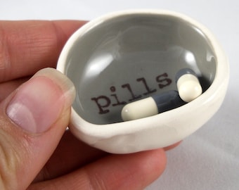 CUSTOM PILL DISH for grandma or mom pill dish pill holder gift for kids organization gift for him gift for husband for dad busy morning