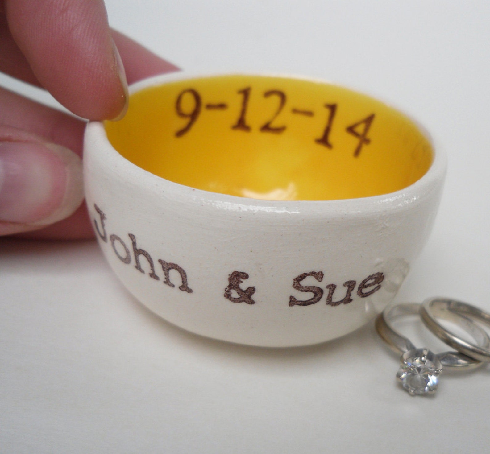 CUSTOM RING DISH Dandelion Yellow Interior Wedding Ring Pillow Etsy