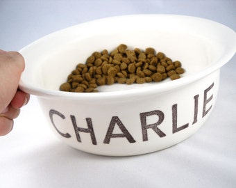 Cuenco para perros y gatos con nombre personalizado para mascota, cuenco de comida para perros personalizado, plato de agua para gatos personalizado, comedero personalizado para mascotas, cuenco de agua de cerámica para perros y gatos.