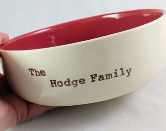 Set of bowls for the whole family, custom printed names, family name printed on home decor, family decor, housewarming fruit ceramic bowl