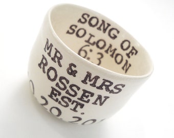 WEDDING RING DISH benutzerdefinierte gedruckt biblische Hochzeit Vers meine geliebte Braut Dusche Geschenk Ring Träger Kissen Hochzeit Dekoration Verlobungsgeschenk