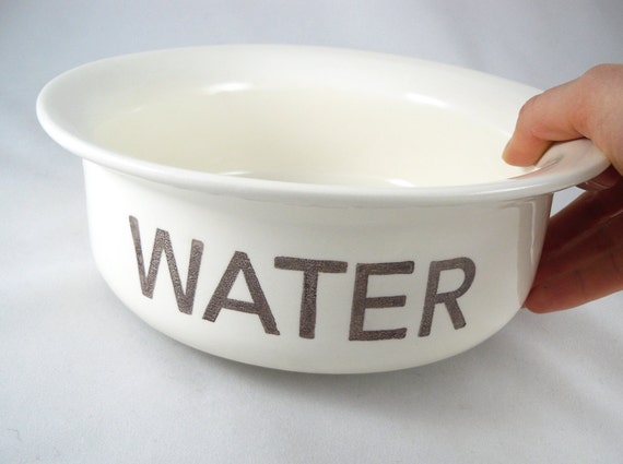 CUSTOM WATER BOWL - dog water bowl - cat water bowl - custom pet dish - add custom text - choose a color - gold or silver rim bowl - for pet