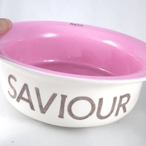 14 colors 2 sizes, custom text large dog bowl or personalized name cat dish, ceramic pet food bowl, gift for pet, gift for dog, gift for cat