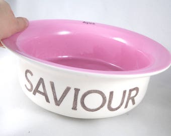 14 colors 2 sizes, custom text large dog bowl or personalized name cat dish, ceramic pet food bowl, gift for pet, gift for dog, gift for cat