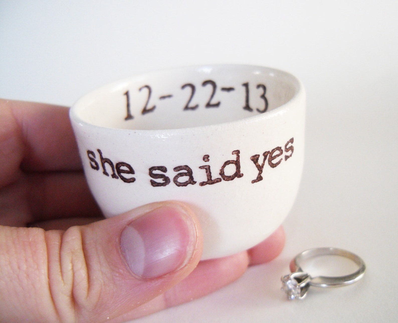 CUSTOM ENGAGEMENT GIFT Idea Wedding Ring Pillow Table Etsy