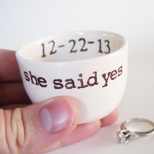CUSTOM ENGAGEMENT GIFT idea wedding ring pillow table decoration party favors bridesmaid and groomsmen gifts personalized names date phrases image 1