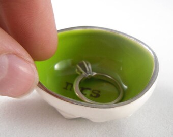 ZILVER & TUINGROEN trouwringschotel, ringhouder tuinman, cadeau voor moeder, Moederdagcadeau, cadeau voor tuinman, trouwringhouder