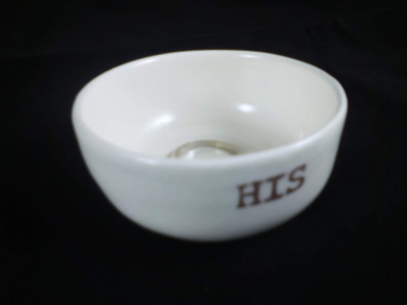 HIS, ring dish, white ceramic, reduced for quick sale, image 1