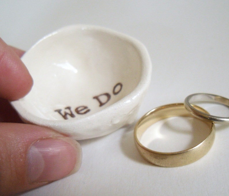 WEDDING RING DISH bridal shower gift idea for bridal shower wedding gift anniversary vow renewals gift for wife gift for husband We Do Title Case