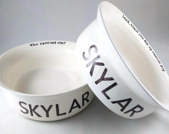Personalized Dog Bowl, Custom Dog Bowl, Dog Gift, Puppy Gift - Small/Large Size - Ceramic Dog Water Dish, Heavy Dog Water Bowl, Set of Bowls