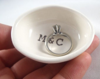 gift for couple, wedding gift, set of ring dishes, his and hers ring dishes, initials ring holders, name ring dish, personalized ring holder