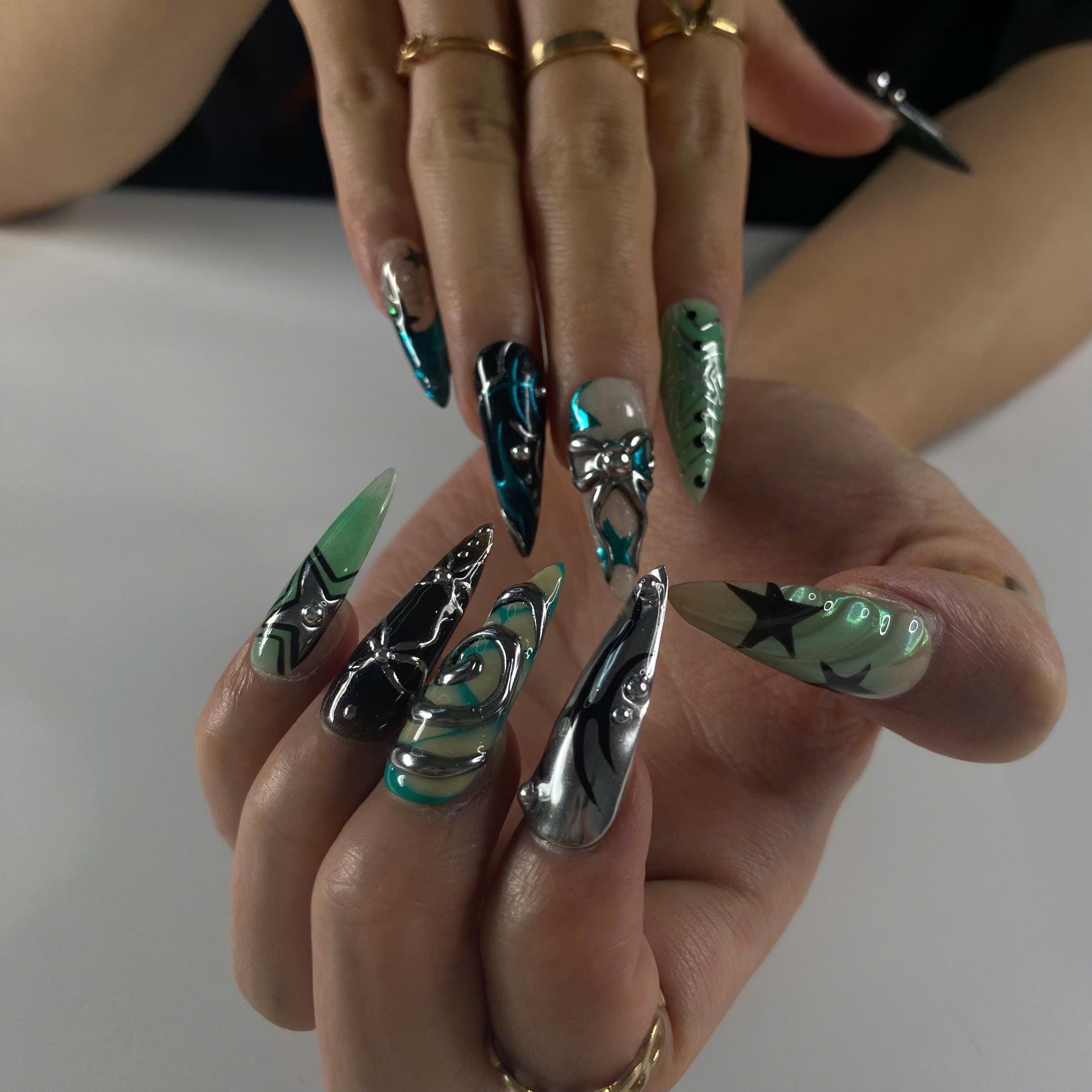 Futuristic Stiletto Nails 2025 Style