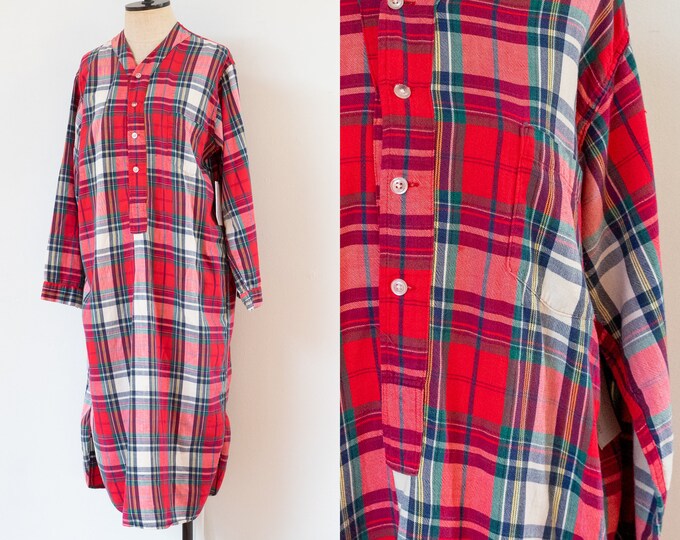 Vintage 1980s Plaid Flannel Nightgown 80s Brooks Brothers - Etsy