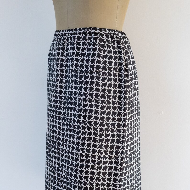 Vintage 1960s abstract houndstooth pencil skirt 60s black | Etsy
