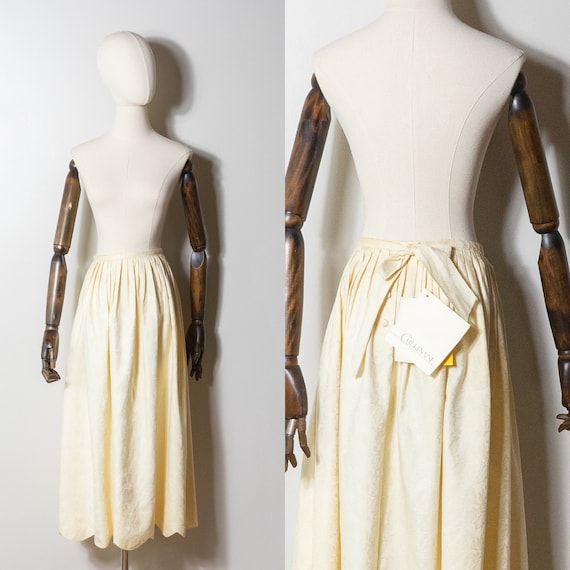 vintage 1980s deadstock ivory Cullinane skirt | 8… - image 1